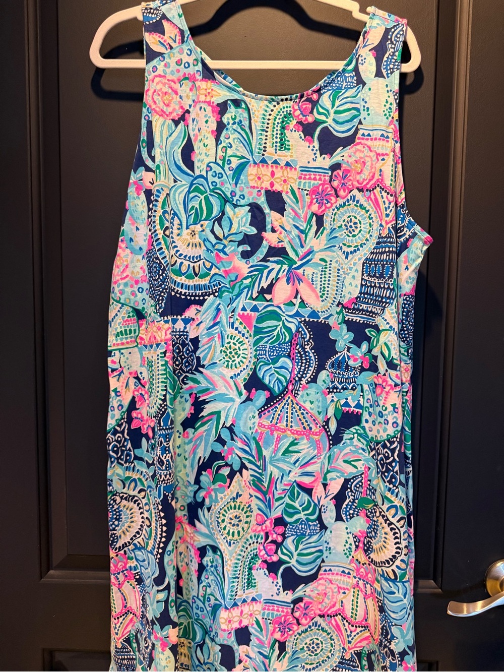 Lilly Pulitzer Multicolor Floral Print Tank Dress - Navy, Pink, Teal